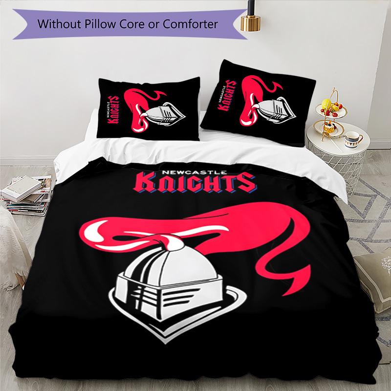 Knights 3pcs Bedding Set Duvet Cover Closure Includes 1 Duvet Cover & 2 Pillowcases for All Seasons Bedroom Home Dorm Decor