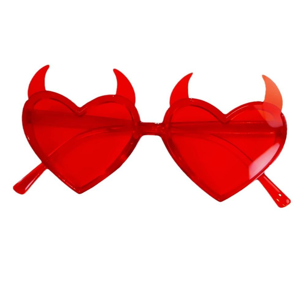 Rhinestones Halloween Cosplay Glasses Heart Shape UV Protection Sun Glasses  Party Props