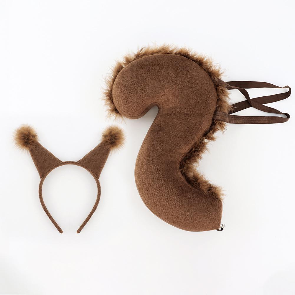 

New Squirrel Suit Cute Headband Cosplay Tail Masquerade Party 61 Children s Performance Props Wholesale
