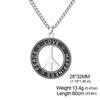 Vintage Distressed Peace Sign Pendant Necklace For Men Trendy Street Titanium Steel Clavicle Chain Jewelry Accessory
