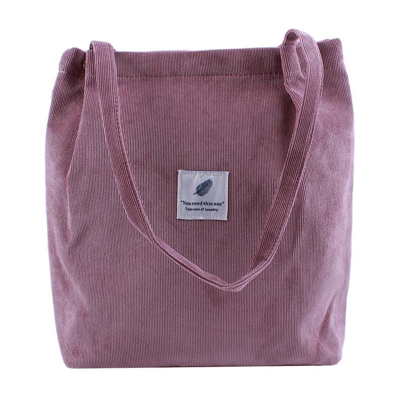 Женская вельветовая сумка-тоут женская повседневная сумка на плечо складная многоразовая пляжная сумка для покупок None фиолетовый 1218₽