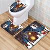 Christmas Bathroom Floor Mat Toilet Three-Piece Set