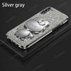 Niedlicher 3D-Kaninchen Make-up Spiegel Ständer Plattiertes Etui Für Samsung Galaxy Note 10 Plus 5g Glitzer Schutz Rückseite Auf Note10 + 10plus