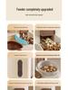 Automatic Dual-Use Pet Feeder & Water Dispenser with Large Ceramic Double Bowls for Cats and Dogs
