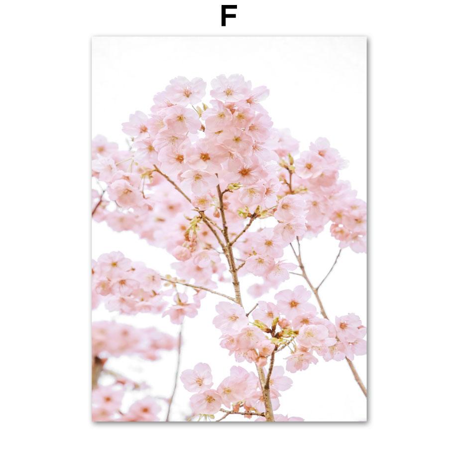 Rosa Körsbärsblommor Tåg Eiffeltornet Paris Cykel Nordiska Affischer och Tryck Duk Målning Väggkonst Bilder Vardagsrum Heminredning