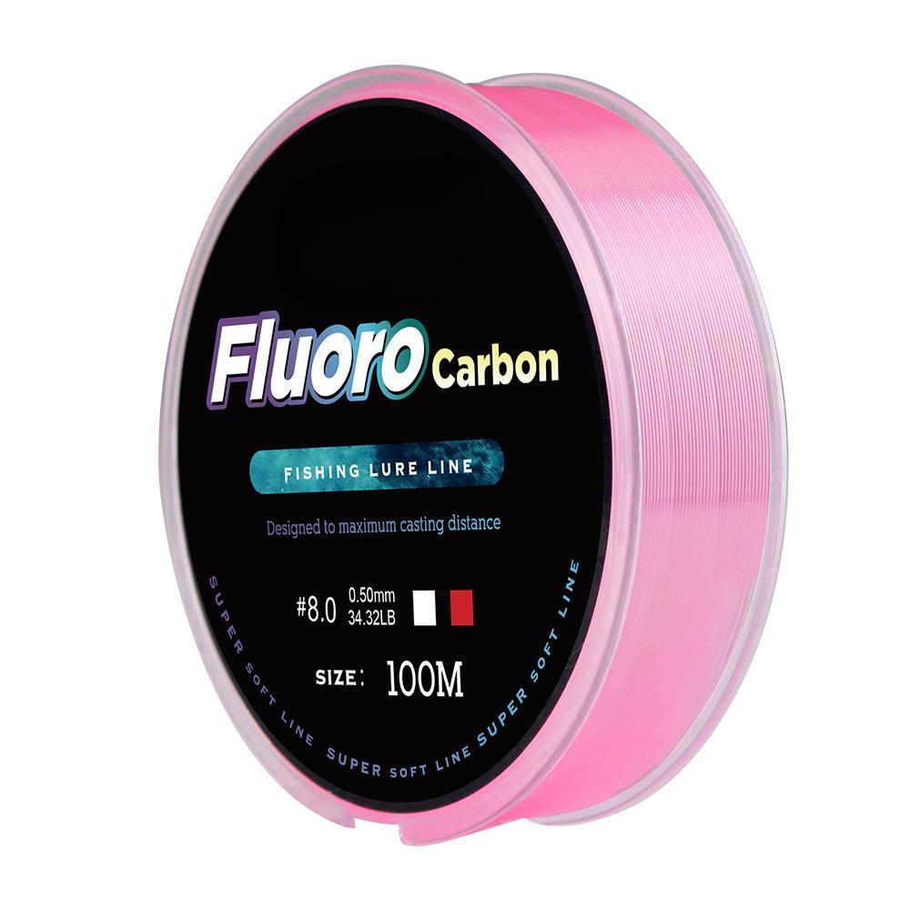 

Леска со флюорокарбоновым покрытием 100 м 4,14 фунта - 34,32 фунта Монофиламентная леска-лидер из углеродного волокна Карповая рыбалка Тонущая леска 0.165mm-5.39LB розовый