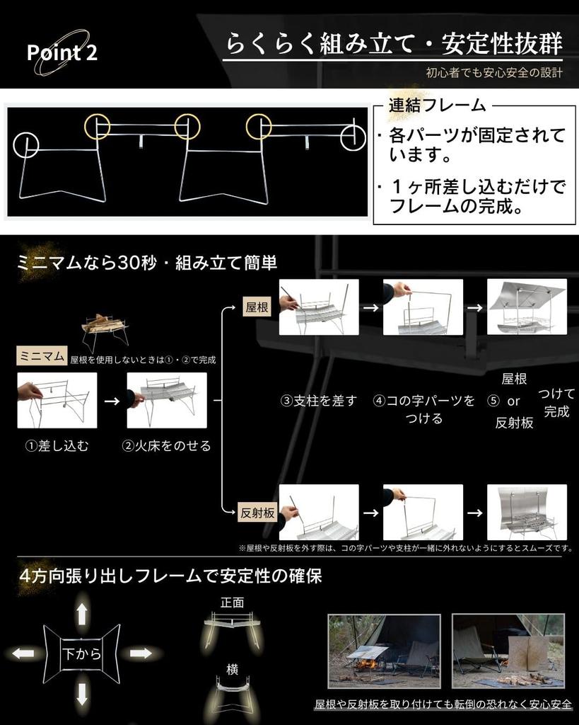 TNBworks Bonfire Stand Type with Roof and All-weather Reflector, TK-0001