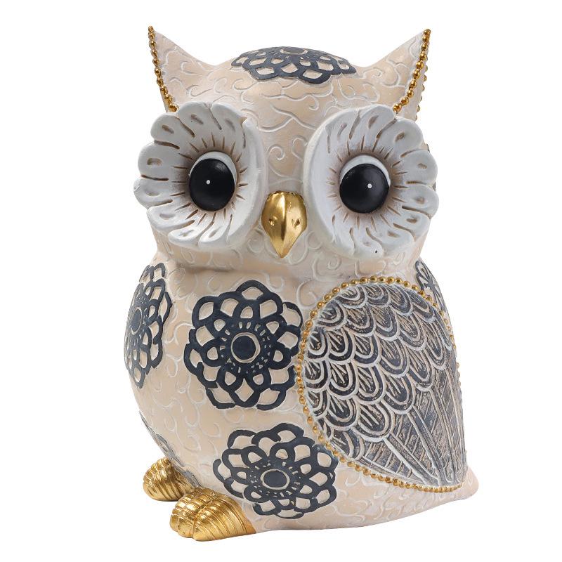 Nordic Simple Owl Resin Ornaments for Home Décor & Gifts