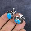 Copper Blue Turquoise Gemstone Handmade 925 Sterling Silver Cufflinks T3z45