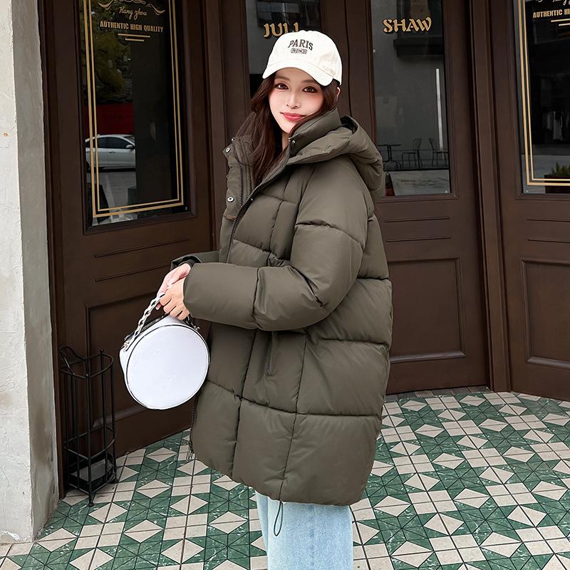 New Winter Hooded Cotton Coat for Women, Fashionable, Versatile, Loose, Warm and Fashionable Bread Coat for Women
