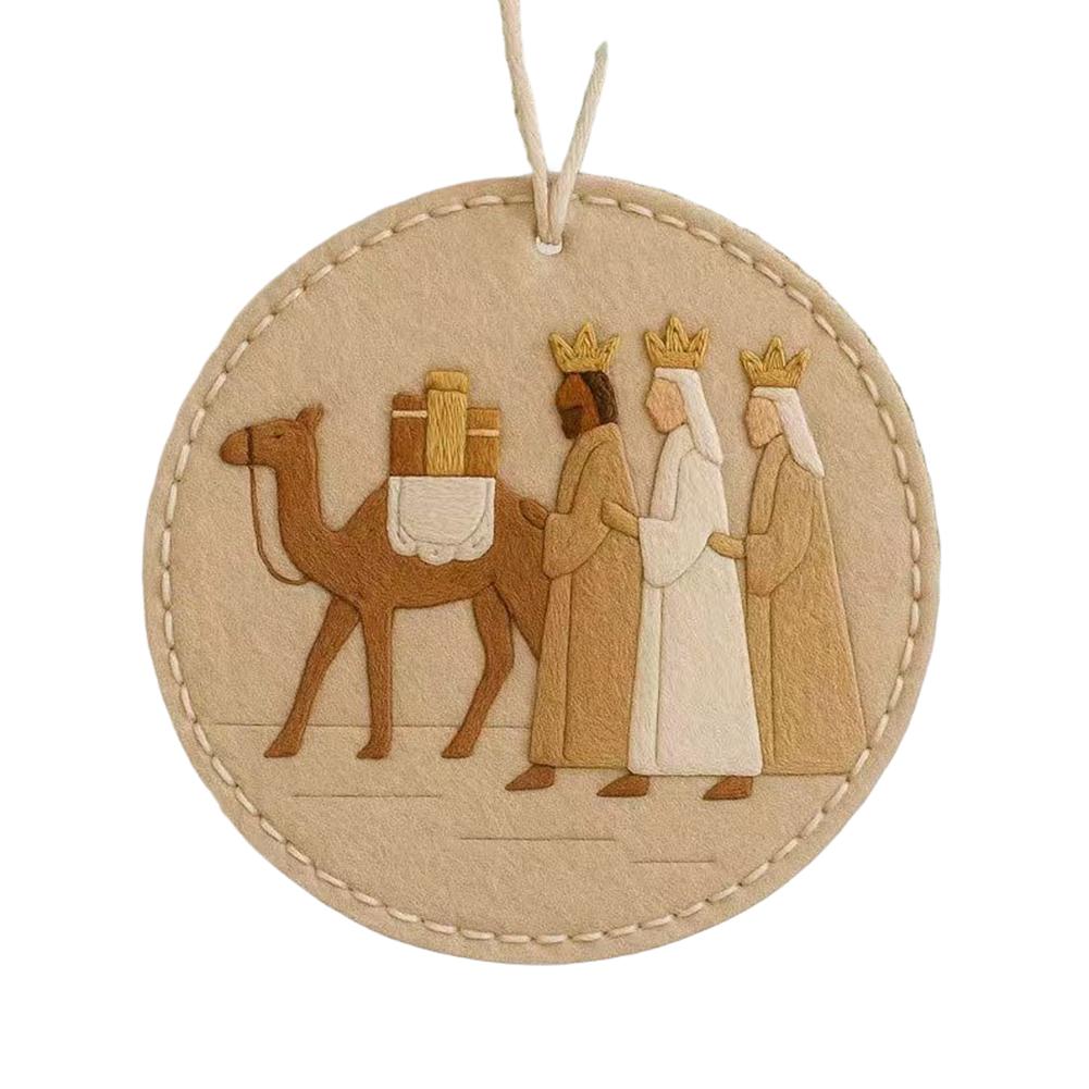For Christmas Tree Faith Gifts Felt Christmas Ornament Decorative Nativity Display DIY Craft Kit Religious Holiday Decor Single person