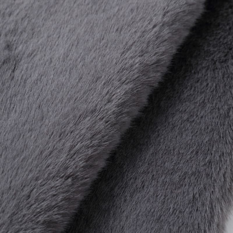 LALA Fur Wide Scarf - D Gray