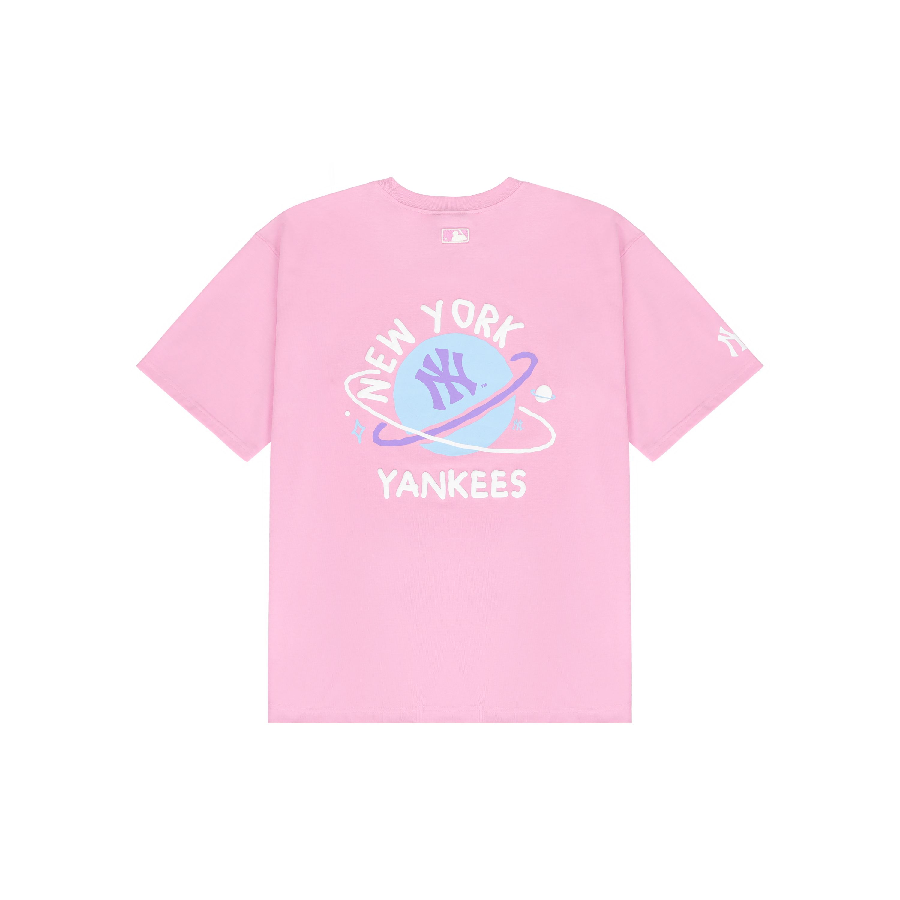 MLB New York Yankees Comme Imprimé Planète Coupe Ample Manches Courtes Vintage Américain Dopamine T-shirt Unisexe T-shirt Rose 3ATSL4023-50PKS XXL white