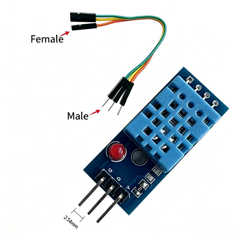 Dht11 Temperature Humidity Sensor High Accuracy Single Bus Protocol Customizable Cable Length For Diy Projects
