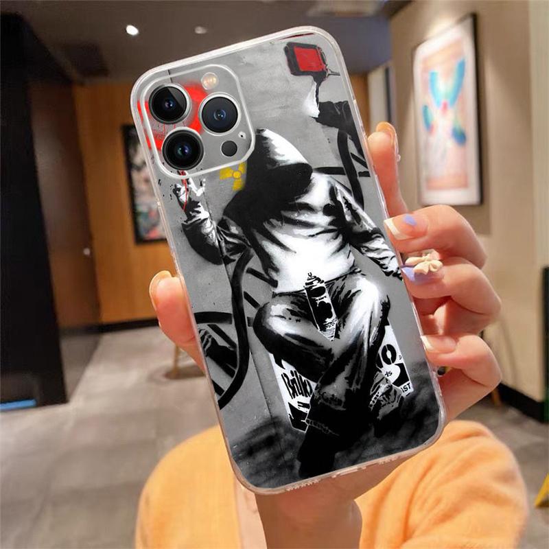 Phone Case For Iphone 17 Pro Max Air 16 15 14 13 Pro Max 15 16 Pro 15Plus Street Art Banksy Graffit