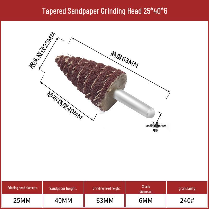 Cone Type Sandpaper Flap Wheel with Extended Shank for Metal and Woodworking