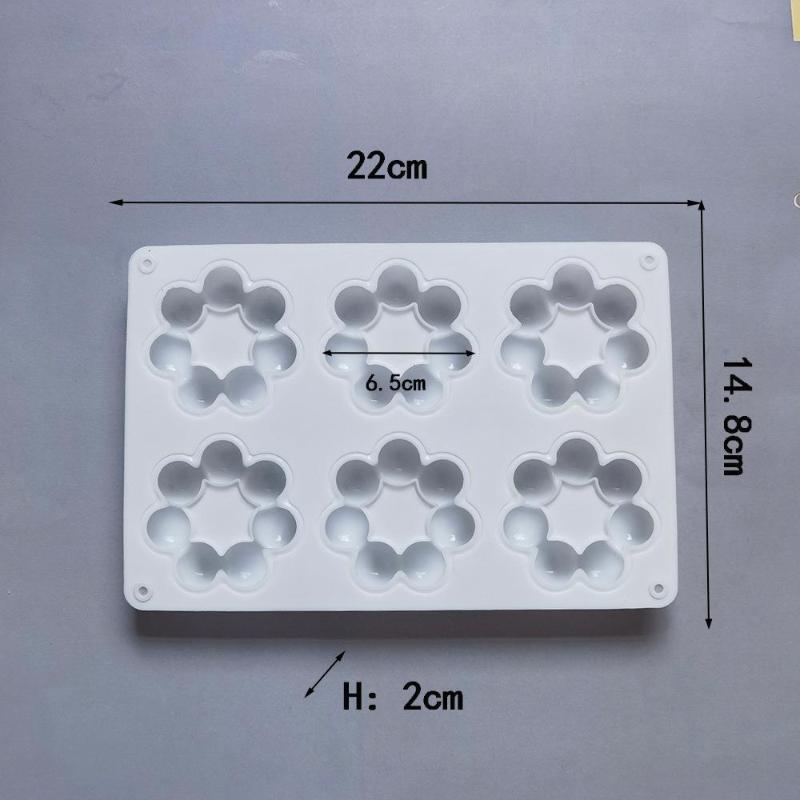 .1pc Flower Shaped Silicone Donut Mold 3D Fondant Cake Chocolate Baking Tool Non-Stick Multicavity Mould