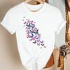 Womens Streetwear Tee Round Neck Summer Casual Clothes Lady T-Shirt White Tshirt Simple Female T-Shirt Basic Cute Tops