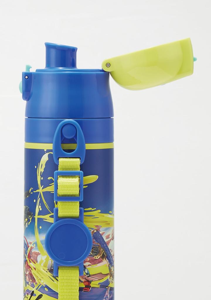Skater Children's Water Bottle, 470ml, Direct Drinking, Splatoon 3 Design, for Boys, Insulated, Stainless Steel, Lightweight, Sports Bottle, Kids'