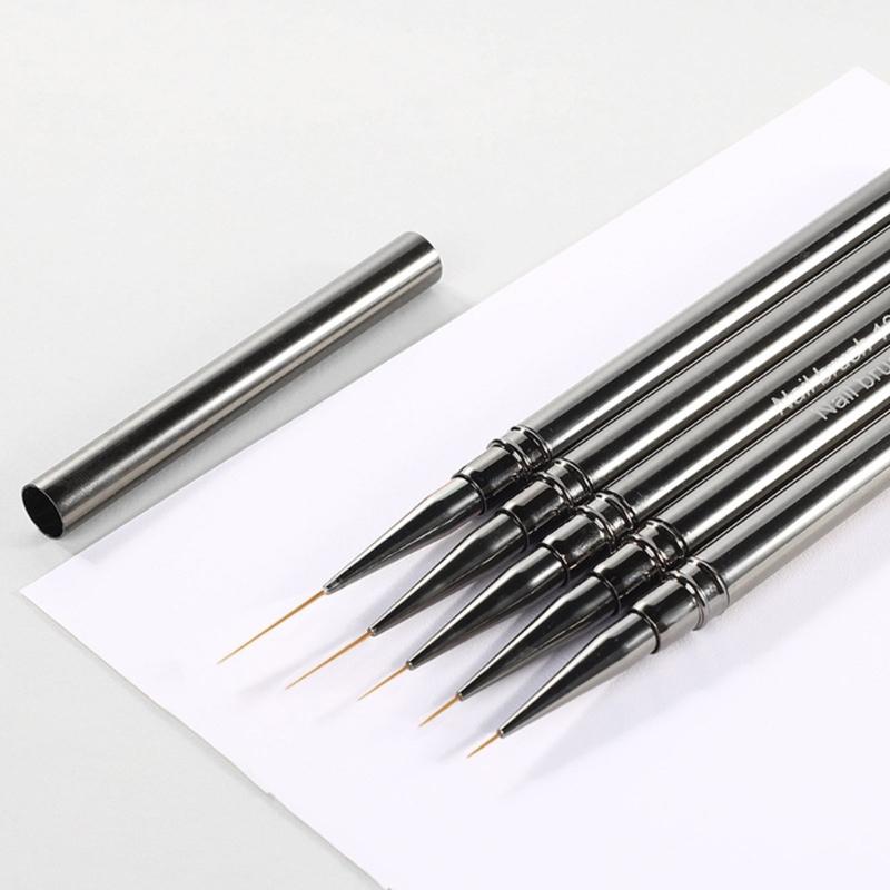 Professional Nail Art Liner Brush Kit Nail Art Bushes Set,Nail Design Brushes for Tiny Details,Long Lines 6/9/12/15/18mm
