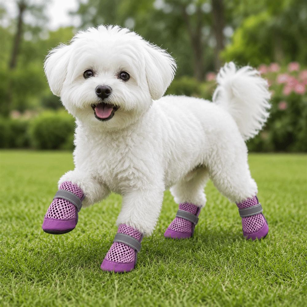 4 PEÇAS/CONJUNTO Sapatos de Malha Antiderrapantes para Pets Resistentes ao Desgaste Protetor de Patas de Pet Calçado para Pets Uso Externo