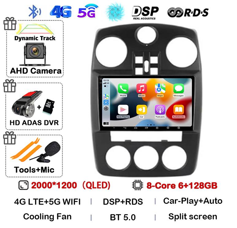 Android 14 Wireless Auto Carplay For Chrysler PT Cruiser 2000 - 2010 Car Radio Multimedia Stereo Player GPS Navigation Head Unit