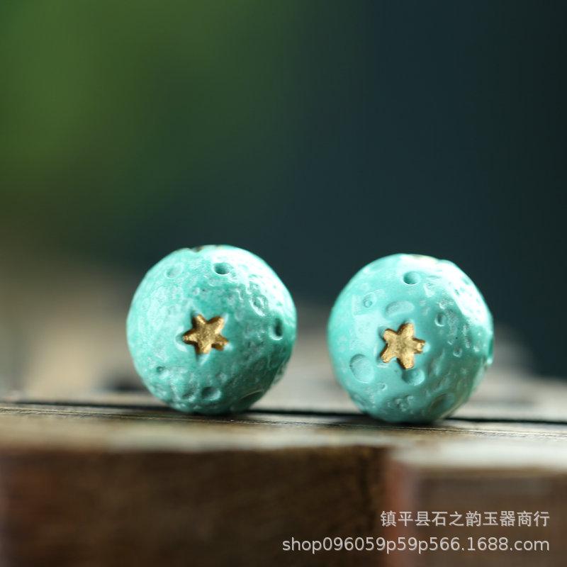 12mm Gilded Magnesite Turquoise Beads for DIY Jewelry 12mm Loose Beads бирюзовый