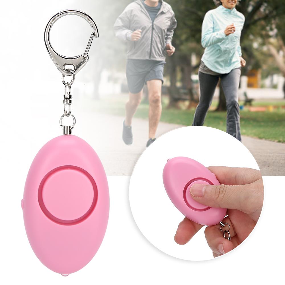 Security Alarm Key Chain Women Elderly Emergency Safety Alarm with LED LightPink