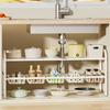 PluieSoleil Expandable Under-Sink Storage Rack, 2-Tier Storage, Easy Assembly, Space-Saving, Adjustable Width, 52-92cm Wide X 24.5cm Deep X 49cm High,