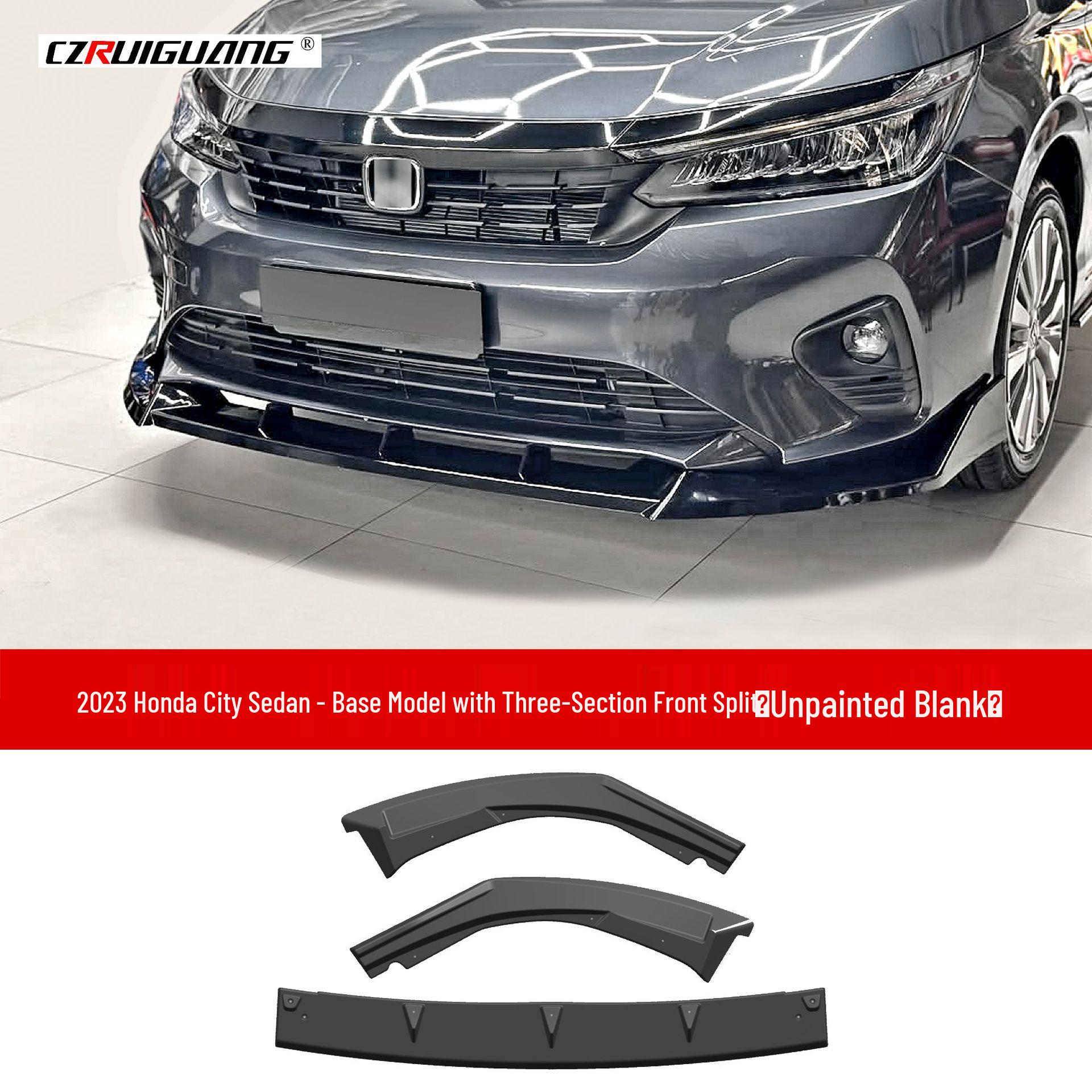 23rd Gen City Hatchback Sedan Low Trim Sport Kit: Front Splitter, Front Lip, Rear Spoiler, Side Skirts