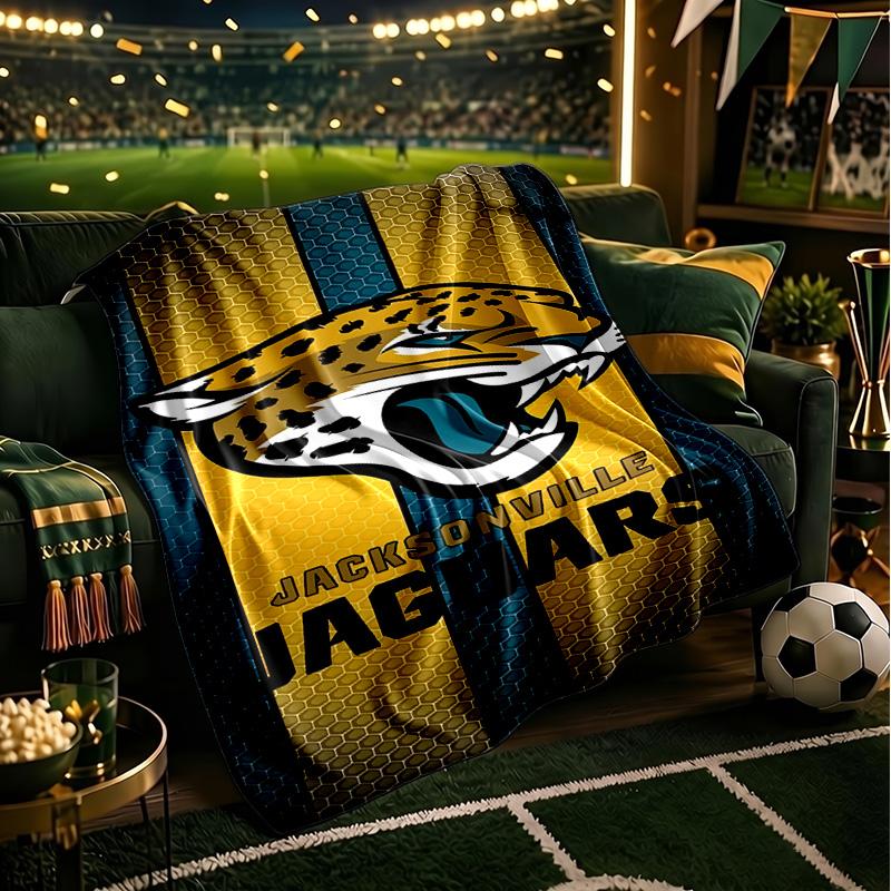 Jaguars Team Spirit Blanket Lightweight Flannel Bedding Blanket Perfect for Travel, Camping, Living Rooms, Offices, Sofas, Fan Christmas Gift
