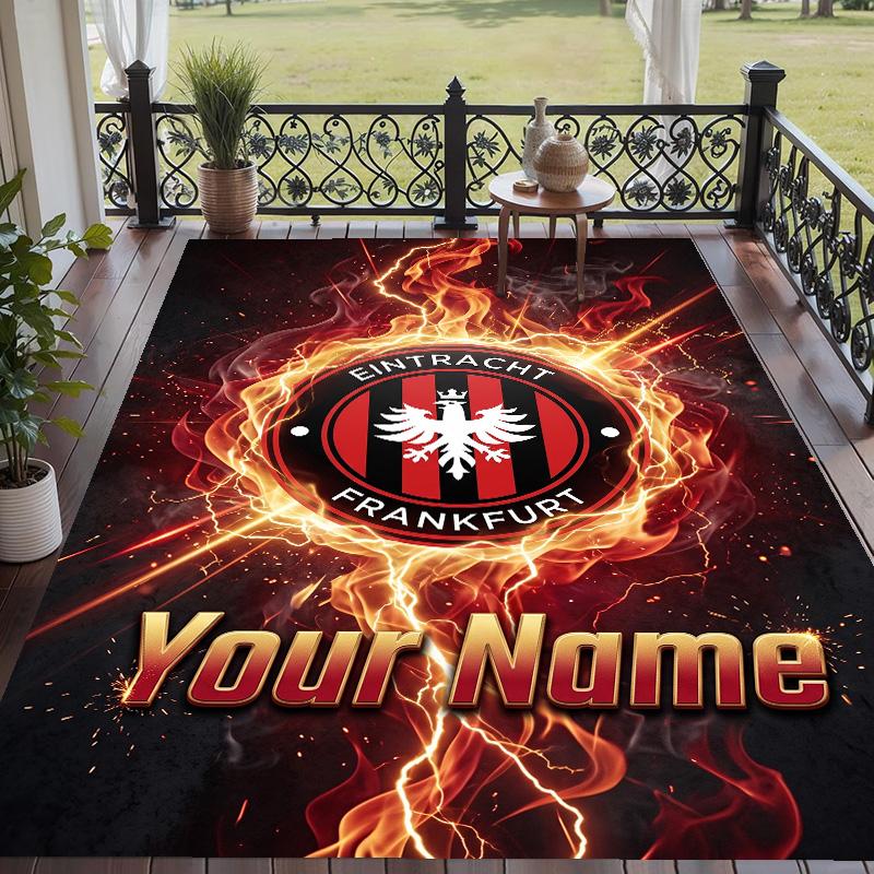 Custom Text Printed Rug Eintracht Frankfurt Non Slip Floor Carpet For Home Room Decor
