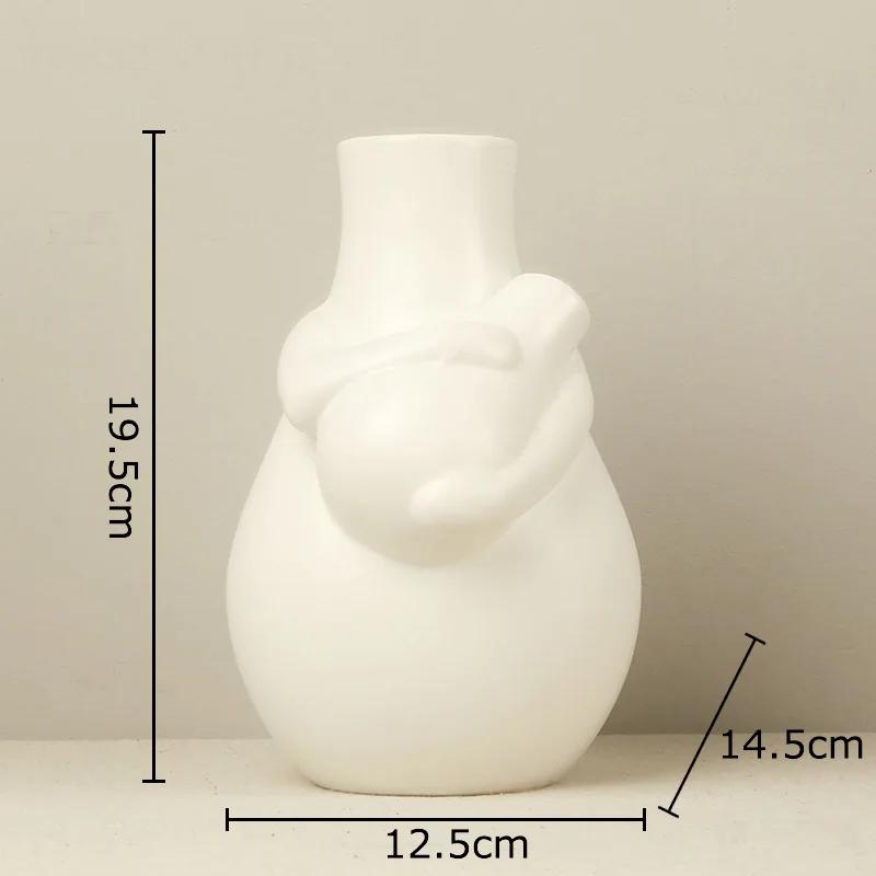 Креативная керамическая ваза Мать и ребенок Горшки для растений Настольное украшение Цветочная композиция Фарфоровая цветочная ваза Эстетичный декор для комнаты