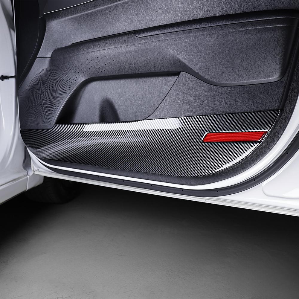 For Kia K3 2019-2026 Carbon Fiber 4PCS Door Anti Kick Panel Cover Trim Interior Mouldings Decoration Accessories