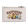 New PEANUTS Pebble Leather Card Holder Mini Men's Chalk CBM79-QBCAH