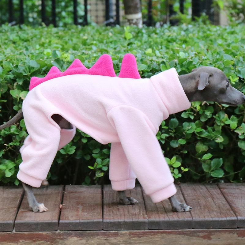 

Dinosaur Dog Clothes Autumn Winter Thick Fleece Clothes Italian Little Lingbit Four Legged Dog Clothes Halloween Christmas Gift S розовый