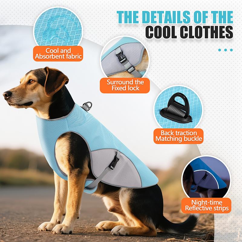 Reflective Quick-Dry Pet Cooling Vest for Small Medium Large Dog Lightweight Breathable Summer Dog Harness Honden Accessoires