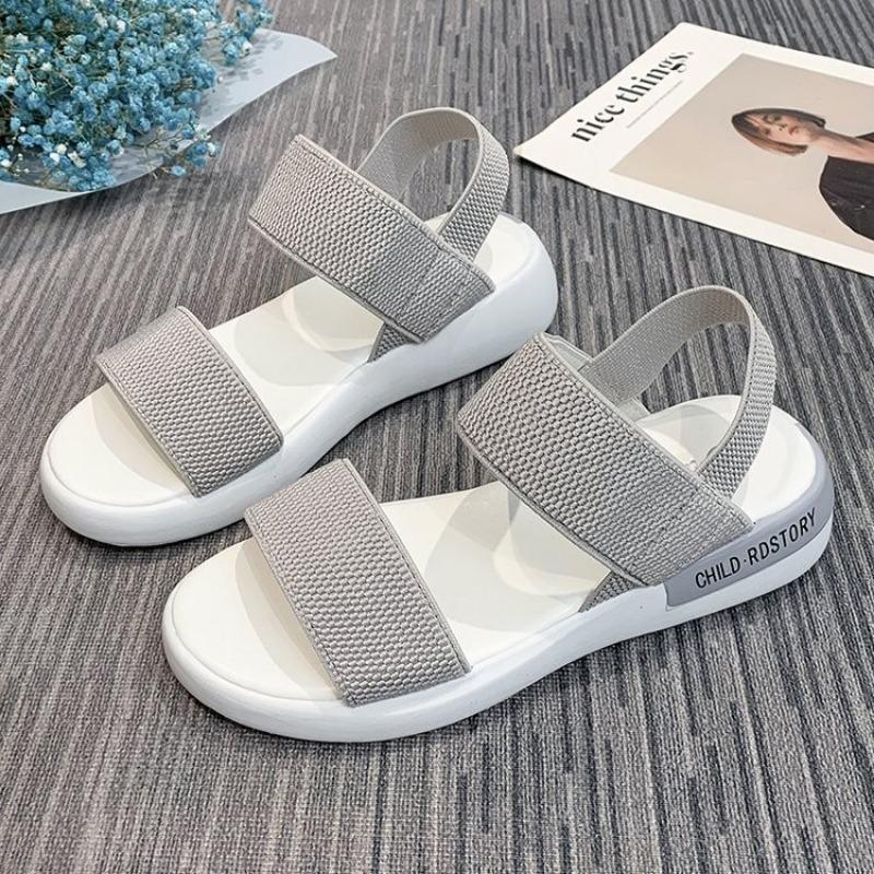 Sports sandals women's elastic elastic summer new student flat-bottomed beach women's shoes