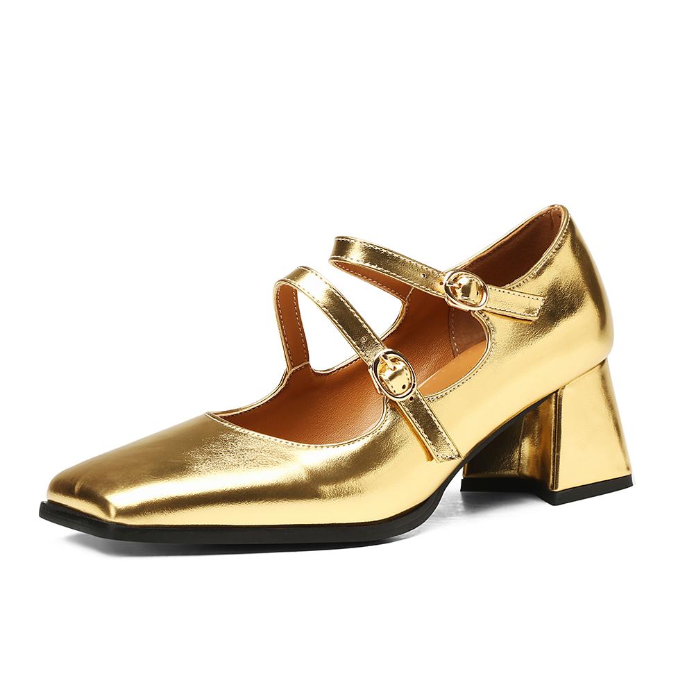 Svart Gull Damepumps Høy Hæl Liten Stor størrelse 32 48