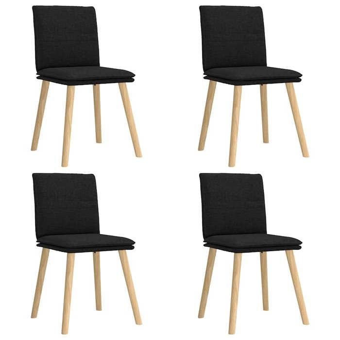 VidaXL Chaises à manger lot de 4 noir tissu, chaise, chaise de salon, chaise d'accent, chaise de cuisine, siège de salle à 3315357