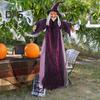 Halloween Flying Witch Decoration Outdoor Hanging Witch Statue with Light Large Screaming Witch Prop for Garden Yard Lawn Decor