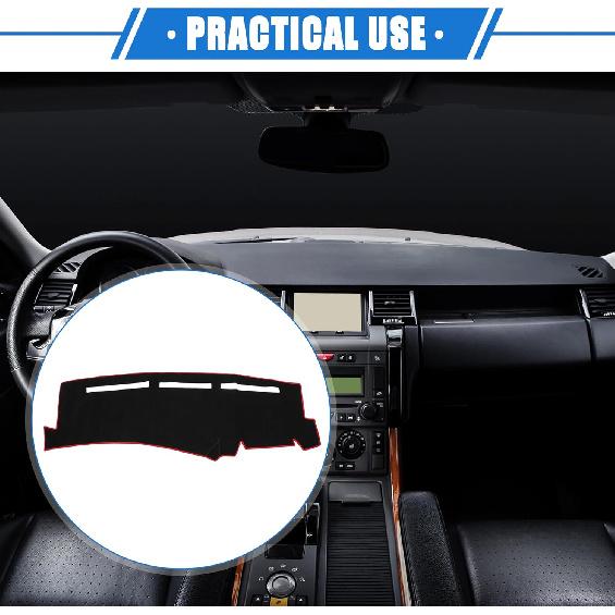 Dashboard Dash Cover Compatible for Chevy Silverado 1999-2006, Durable Polyester Red Front Dash Cover Mat