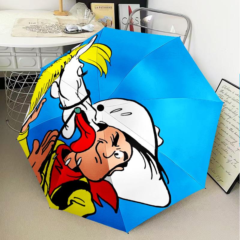 Cowboy Horseback Luke Umbrella Folding umbrella, automatic umbrella 8-Frame for Travel, camping Use Gift for Halloween Christmas