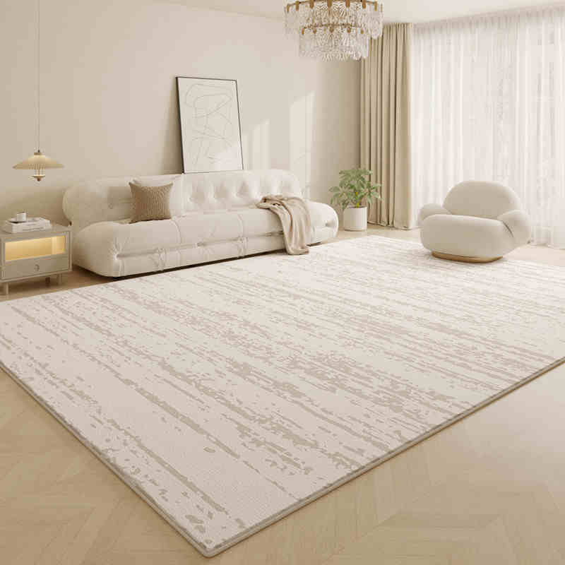 Wohnzimmer Teppich Creme Stil Hochwertiger Kaschmir-Imitat Teppich Herbst/Winter Couchtisch Teppich Schlafzimmer Teppich