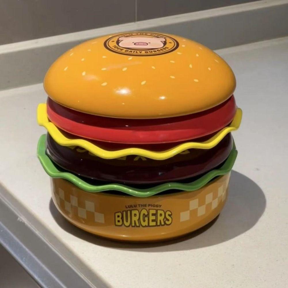 

Mini Ceramic Burger Plate 6-Layer Dessert Snack Plate New Divided Plates