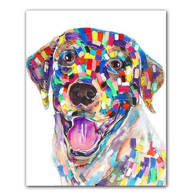 Nordic graffiti art abstract animal canvas painting digital color poster office wall painting living room home decoration mural No Frame