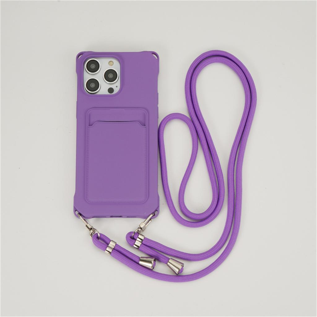 Crossbody Lanyard Wallet Card Holder Phone Case for IPhone 17 Air 16 15 Plus 14 13 12 11 Pro Max XR XS X  Silicone Soft Cover