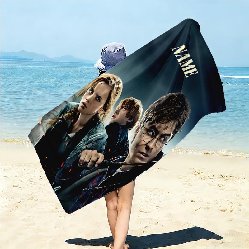 Personalized Harry Potter Adventure Beach Towel Microfiber Beach Towel Thin Absorbent for Beach Swimming Yoga Bath Sports. 0910268