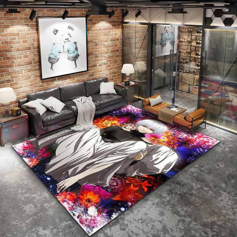 Tokyo Ghoul Teppich Teppich für Wohnzimmer Schlafzimmer Zuhause Sofa Dekoration Kinder Spielen Rutschfeste Bodenmatte