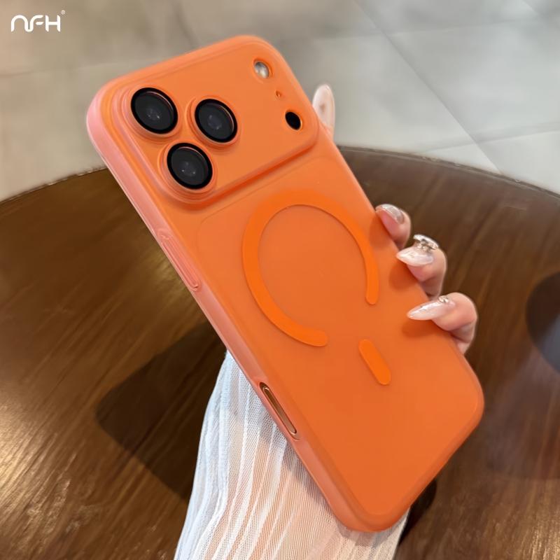 For For Iphone 17 Air Pro Max   Magnetic Thin PC Frame Case For For Iphone 13 14 15 16 Plus Lens Protective Matte Cover